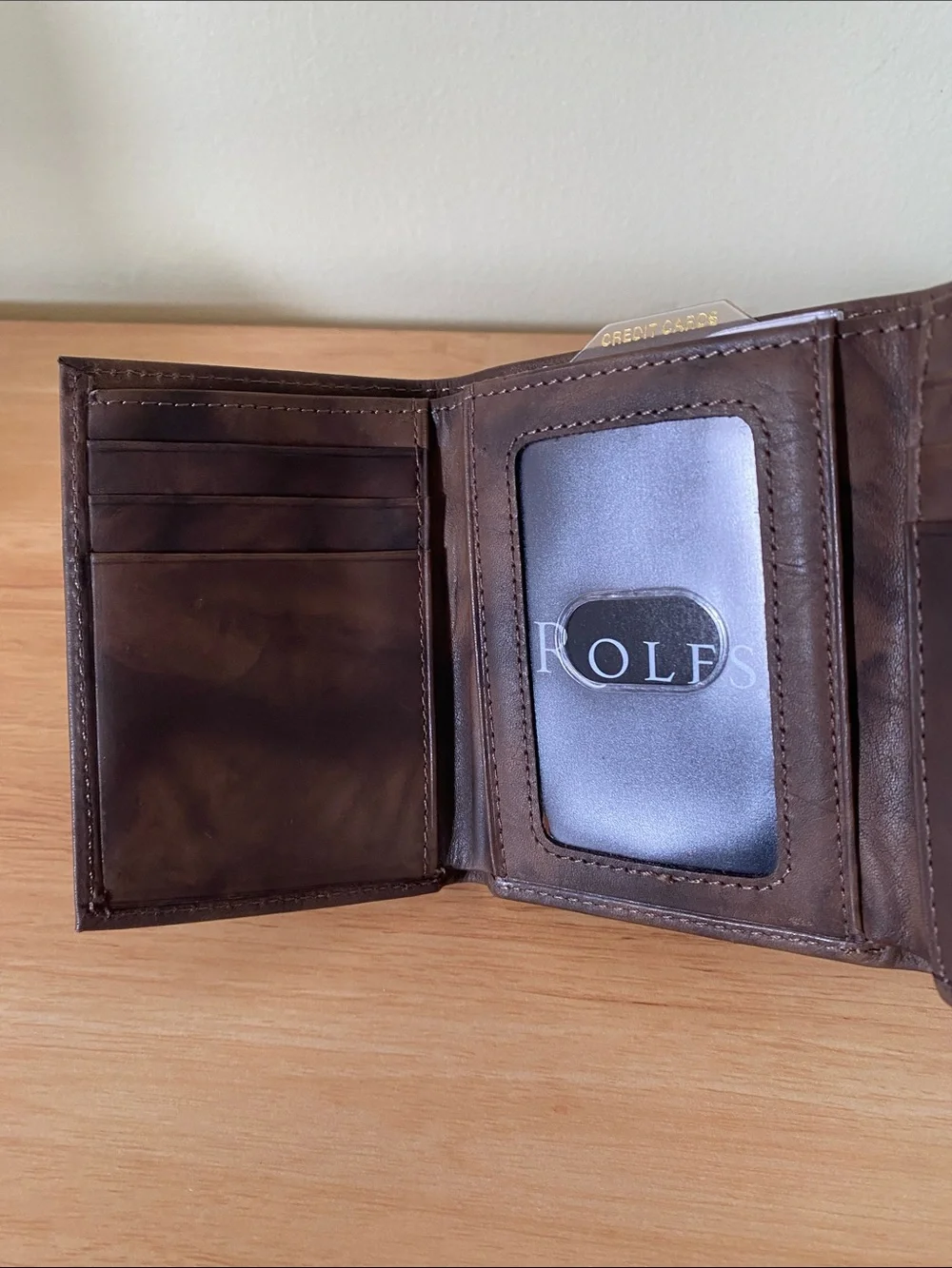 Brown Leather Men's Trifold Wallet New